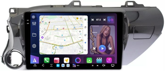 Магнитола для Toyota Hilux 8 2015-2023+ - FarCar XXL588/1077M монитор 10.36" 2K QLED на Android 14, TS20, 8+256Гб, CarPlay, 4G SIM-слот