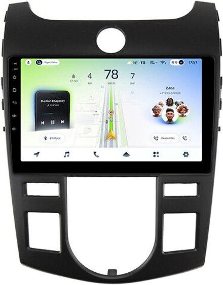 Магнитола для KIA Cerato 2 2008-2013 (климат, рамка черная) - Teyes CC4L монитор 9" IPS на Android 14, Snapdragon 662, CarPlay, 4G SIM-слот