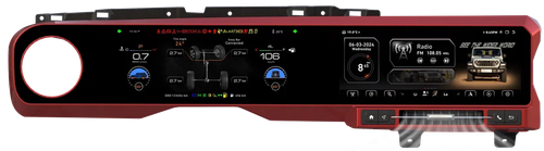 Магнитола для Jeep Wrangler 2018+ (красная) - Kuberg ZH-J1301R Android 12, 8ГБ-128ГБ, SIM-слот, CarPlay