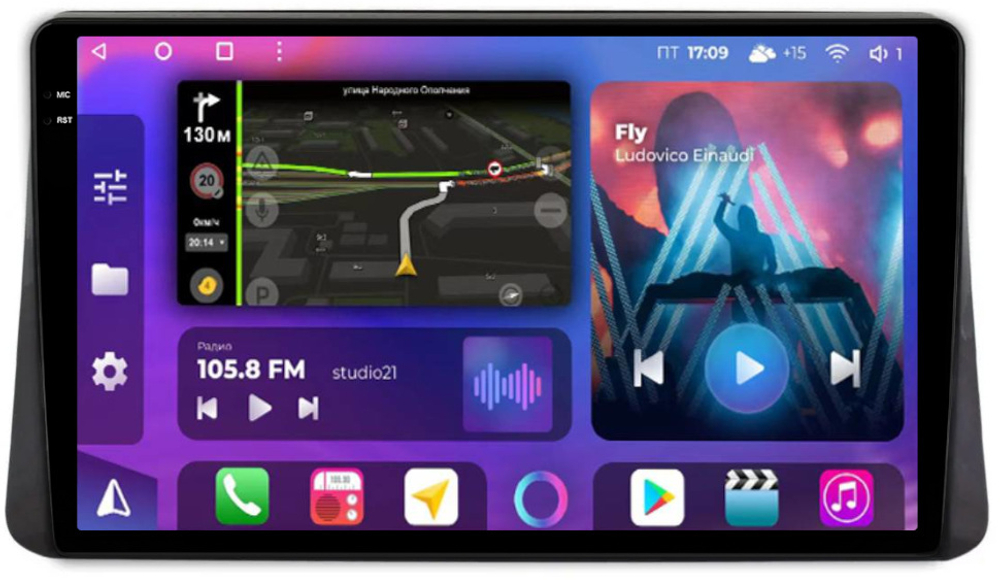 Магнитола для Mitsubishi Eclipse Cross Азия - FarCar BM10-2K-7763H монитор 10.36" 2K QLED на Android 14, TS10, 4+32Гб, CarPlay, 4G SIM-слот
