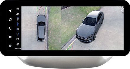 Магнитола для Hyundai Tucson 3 2015-2018 (без штатной КЗВ, рамка серебро) - Teyes LUX ONE 360 монитор 12.3" 2K QLED на Android 10, 6Гб+128Гб, CarPlay, 4G SIM-слот, 4 камеры в комплекте