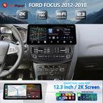 Магнитола для Ford Focus 3 2011-2019 - Redpower 85150XLB монитор 12.3" QLED в стиле BMW, Android 14, Быстрейшая, CarPlay, 4G SIM-слот