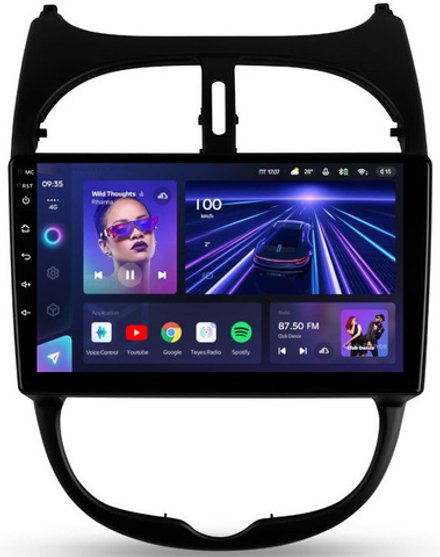 Магнитола для Peugeot 206 1998-2012 - Teyes CC3L на Android 10, 8-ядер, CarPlay, 4G SIM-слот