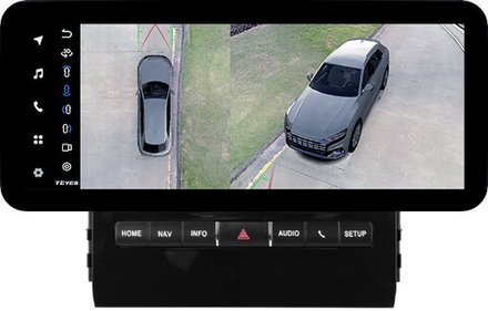 Магнитола для Toyota Land Cruiser 200 2015-2021 (с JBL, рамка тип 1) - Teyes LUX ONE 360 монитор 12.3" 2K QLED на Android 10, 6Гб+128Гб, CarPlay, 4G SIM-слот, 4 камеры в комплекте