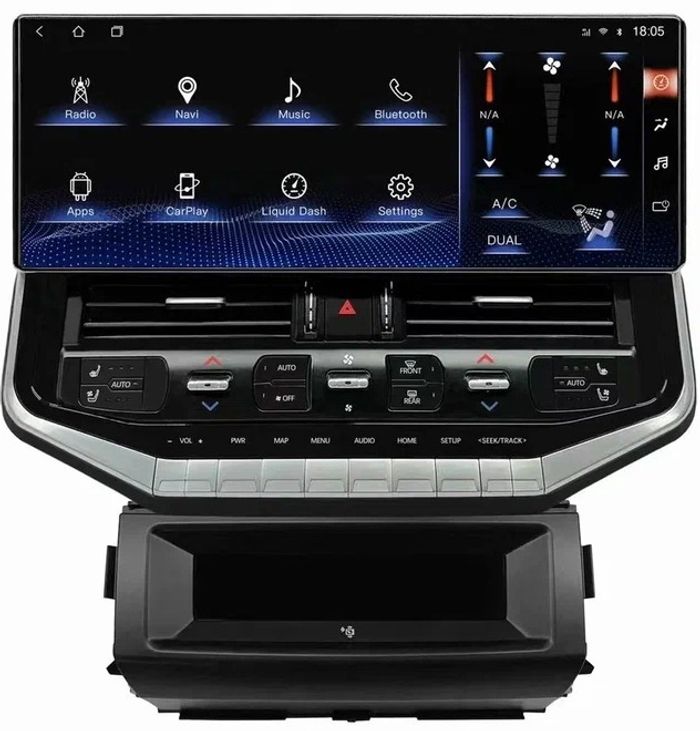 Магнитола для Toyota Land Cruiser 200 2007-2015 (экран климата внизу) - Kuberg ZH-T1601 на Android 10, Быстрая, 4G SIM-слот, CarPlay