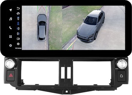 Магнитола для Toyota Land Cruiser Prado 150 2009-2013 (поддержка JBL) - Teyes LUX ONE 360 монитор 12.3" 2K QLED на Android 10, CarPlay, 4G SIM-слот, 6/128 ГБ, 4 камеры в комплекте