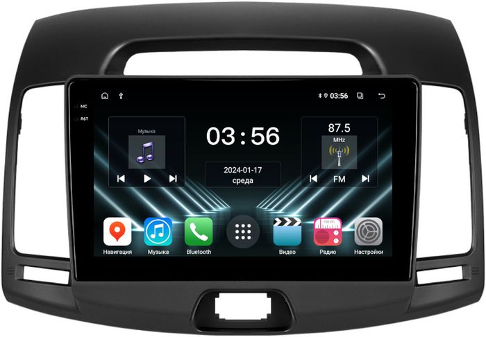 Магнитола для Hyundai Elantra 4 2006-2011 - FarCar S280 монитор 9.5" IPS на Android 13, CarPlay