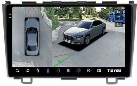 Магнитола для Honda CR-V 3 2006-2012 - Teyes CC3-2K-360 на Android 10, 2K QLED, 6Гб+128Гб, CarPlay, 4G SIM-слот, 4 камеры в комплекте