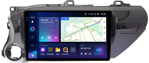 Магнитола для Toyota Hilux 8 2015-2023+ - Teyes CC3-2K QLed Android 10, ТОП процессор, SIM-слот, CarPlay
