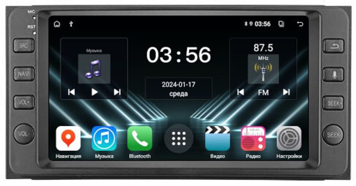 Магнитола для Toyota 200х100мм (рамка с кнопками) - FarCar DX832-7040K7 дисплей 7" IPS на Android 13, CarPlay