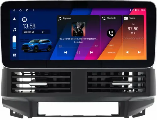 Магнитола для Hyundai Santa Fe 2006-2012 (3 и 4 кнопки) - Canbox H-Line 3048 монитор 12.3" QLED в стиле MERCEDES на Android 10, Быстрая, ТОП-процессор, CarPlay, 4G SIM-слот
