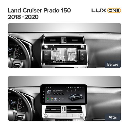 Магнитола для Toyota Land Cruiser Prado 150 2017-2019 (поддержка 360) - Teyes LUX ONE ROUND монитор 12.3" 2K QLED на Android 10, ТОП процессор, CarPlay, 4G SIM-слот