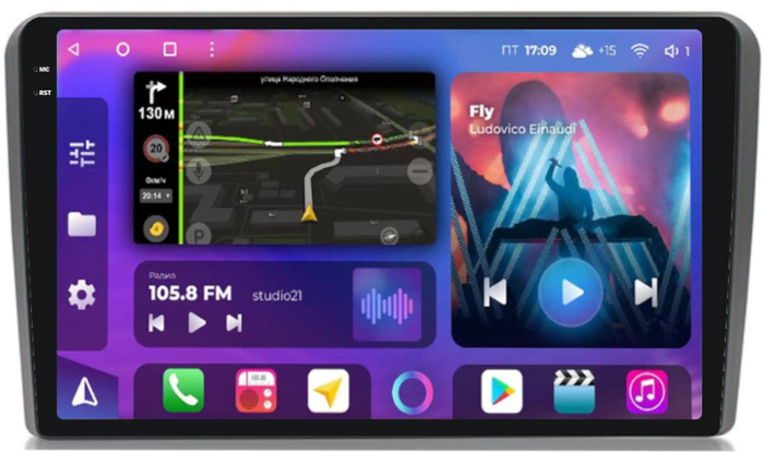 Магнитола для AUDI A3 8P 2003-2012 - FarCar BM049M-2K монитор 9.5" 2K QLED на Android 14, TS10, 4+32Гб, CarPlay, 4G SIM-слот