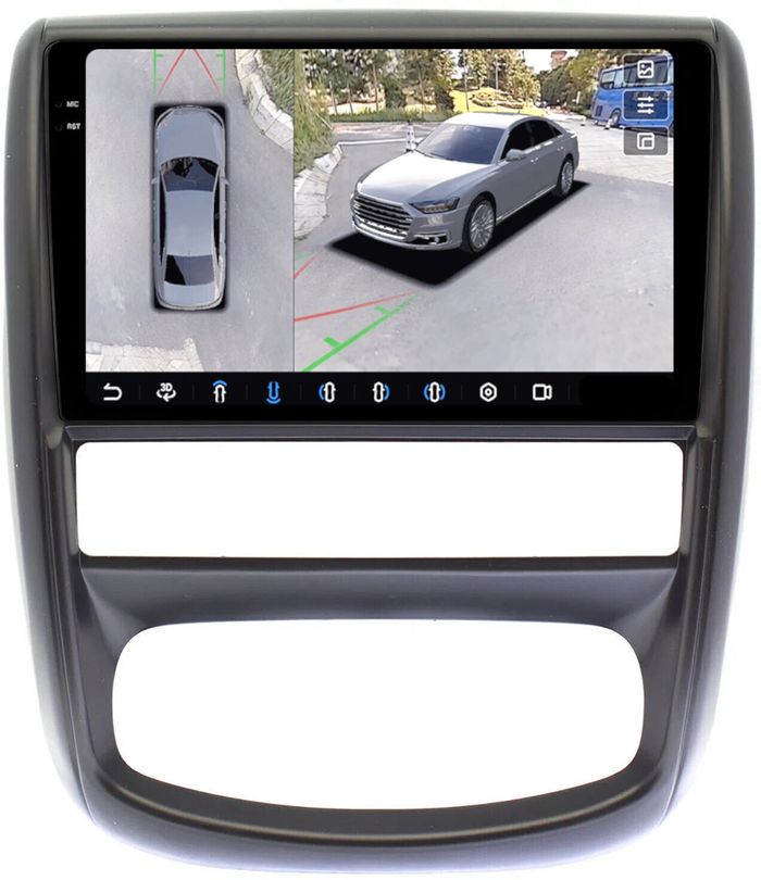 Магнитола для Renault Duster 1 2010-2015, Nissan Terrano 2014+ - FarCar BX3050M-360 монитор 9.5" 2K QLED на Android 13, 6Гб+128Гб, CarPlay, 4G SIM-слот, 4 камеры в комплекте