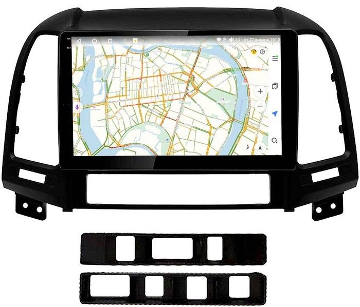 Магнитола для Hyundai Santa Fe 2006-2012 (рамка черная) - Vaycar VA23-0008-2K на Android 13, 8-ядер, 2K QLED, ТОП процессор, CarPlay,4G SIM-слот
