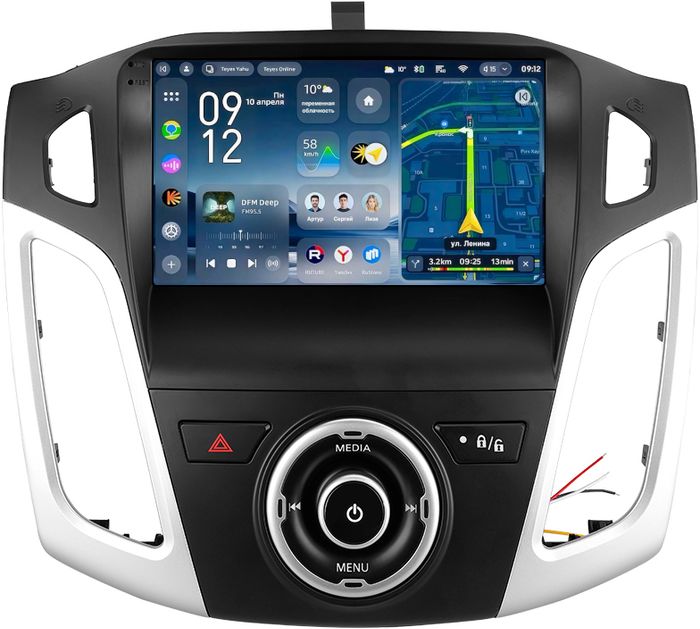 Магнитола для Ford Focus 3 2011-2019 (рамка тип 1) - Teyes CC4-PRO монитор 9.5" 2K QLED на Android 13, Snapdragon 778G, ИИ, CarPlay, DSP, 4G SIM-слот