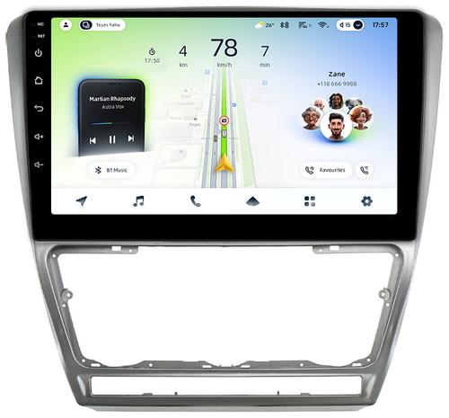 Магнитола для Skoda Octavia A5 2004-2013 (рамка серебро) - Teyes CC4L монитор 10" IPS на Android 14, Snapdragon 662, CarPlay, 4G SIM-слот