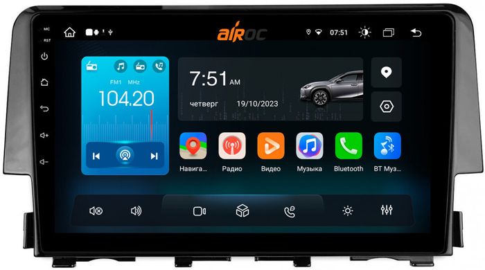 Магнитола для Honda Civic 10 2015-2021 - Airok RX-1941 Android 13, ТОП процессор, 8/128, SIM-слот