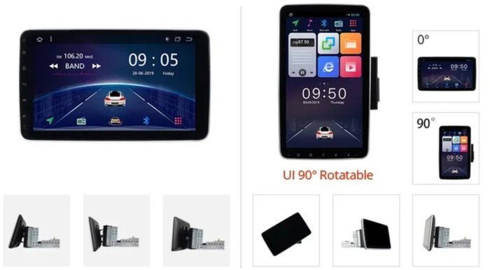 2DIN магнитола с поворотным экраном 10.1" - Kuberg OL-1008-D на Android 10, Быстрая, CarPlay, 4G SIM-слот