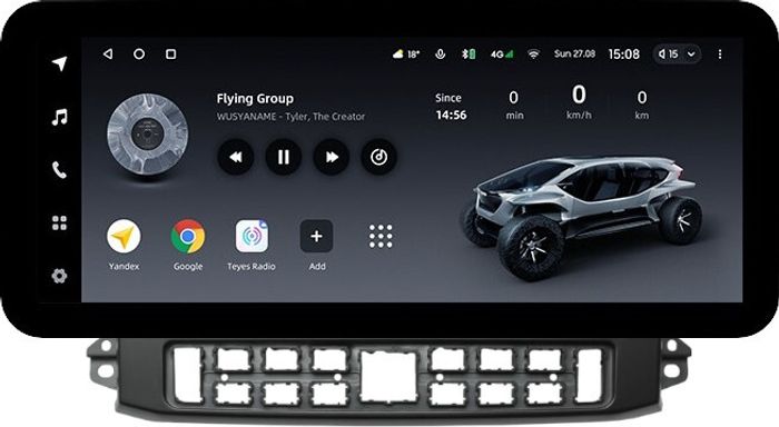 Магнитола для ГАЗ Газель НН 2019+, Соболь НН 2022+ (рамка черная) - Teyes LUX ONE ROUND монитор 12.3" 2K QLED на Android 10, Быстрая, CarPlay, 4G SIM-слот