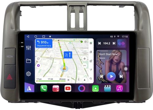 Магнитола для Toyota Land Cruiser Prado 150 2009-2013 (взамен 7" навигации) - FarCar 7041C монитор 9.5" QLED на Android 14, TS18, CarPlay, 4G SIM-слот