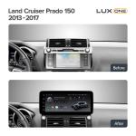 Магнитола для Toyota Land Cruiser Prado 150 2013-2017 (рамка F1) - Teyes LUX ONE 360 монитор 12.3" 2K QLED на Android 10, Быстрая, CarPlay, 4G SIM-слот, 4 камеры в комплекте