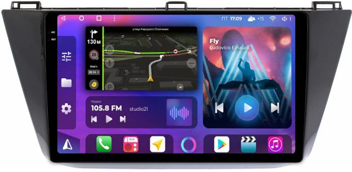Магнитола для Volkswagen Tiguan 2 2017+ - FarCar BM731M-2K монитор 10.36" 2K QLED на Android 14, TS10, 4+32Гб, CarPlay, 4G SIM-слот