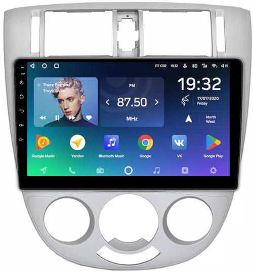 Магнитола для Chevrolet Lacetti седан/универсал, Daewoo Gentra (кондиционер, рамка серебро) - Teyes CC2 PLUS Android 10, ТОП процессор, 4-64, SIM-слот