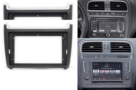 Магнитола для Volkswagen Polo 5 2009-2020 (рамка черная матовая) - FarCar BX877 монитор 13" 2K QLED на Android 13, TS10, 6+128, CarPlay, 4G SIM-слот