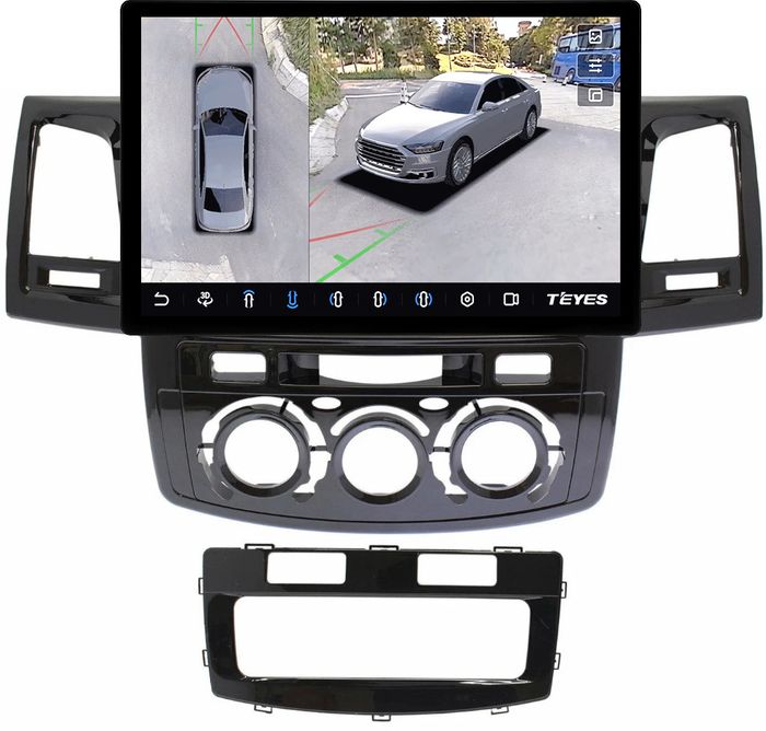 Магнитола для Toyota HiLux 7 2011-2015 - Teyes CC3-2K-360 монитор 13" 2K QLED на Android 10, Быстрая, CarPlay, 4G SIM-слот, 4 камеры в комплекте