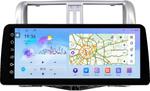 Магнитола для Toyota Land Cruiser Prado 150 2009-2013 (рамка серебро) - FarCar монитор 12.3" 2K QLED на Android 14, Быстрая, CarPlay, 4G SIM-слот