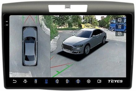 Магнитола для Honda CR-V 4 2012-2016 (маленькая рамка 9) - Teyes CC3-2K-360 на Android 10, 2K QLED, 6Гб+128Гб, CarPlay, 4G SIM-слот, 4 камеры в комплекте