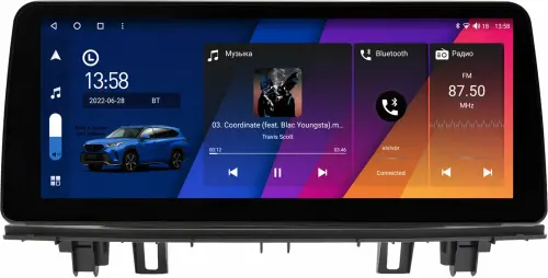 Магнитола для BMW X1 (F48) 2015-2020 - Canbox H-Line 0014 монитор 12.3" QLED в стиле BMW на Android 10, ТОП-процессор, CarPlay, 4G SIM-слот