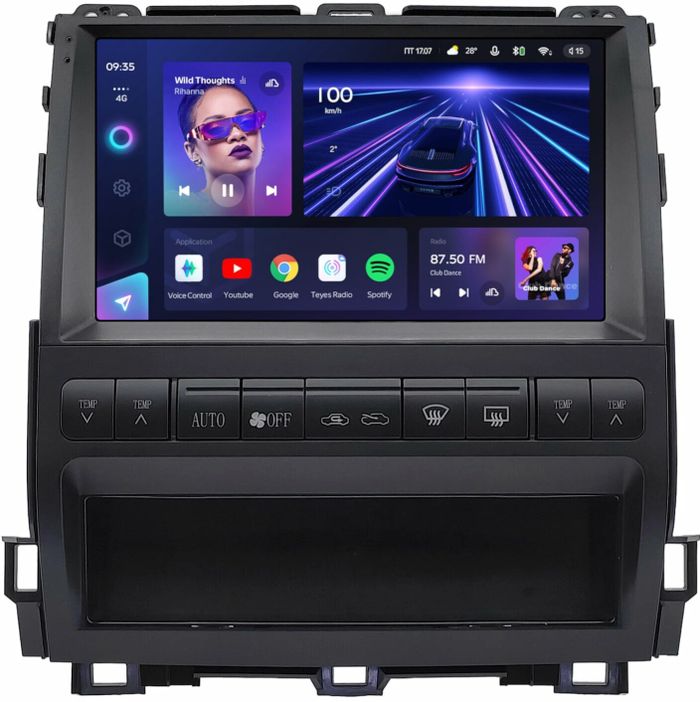 Магнитола для Lexus GX470 J120, Toyota Land Cruiser Prado 120 (любая комплектация, рамка тип 3) - Teyes CC3 на Android 10, QLED, ТОП процессор, 4Гб+32Гб, CarPlay, 4G SIM-слот