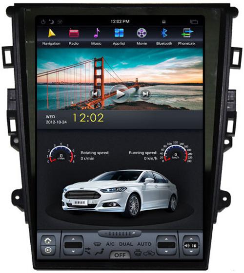 Магнитола для Ford Mondeo 5 2014-2019 (климат, без SYNC) - Kuberg ZF-1201A-Q6 вертикальный экран в стиле "Тесла" на Android 11, 8Гб+128Гб, CarPlay, 4G SIM-слот