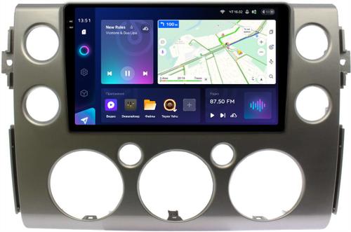Магнитола для Toyota FJ Cruiser 2005-2022 (рамка серая) - Teyes CC3-2K монитор 9.5" 2K QLED на Android 10, ТОП процессор, CarPlay, 4G SIM-слот