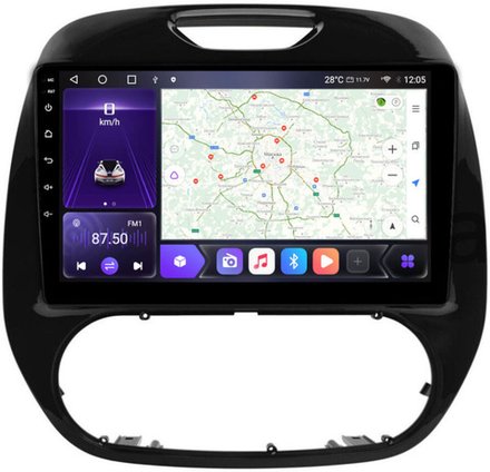 Магнитола для Renault Kaptur 2016+ (кондиционер) - Kuberg EW-9627-M QLed, Android 12, TS10, CarPlay, 4G SIM-слот