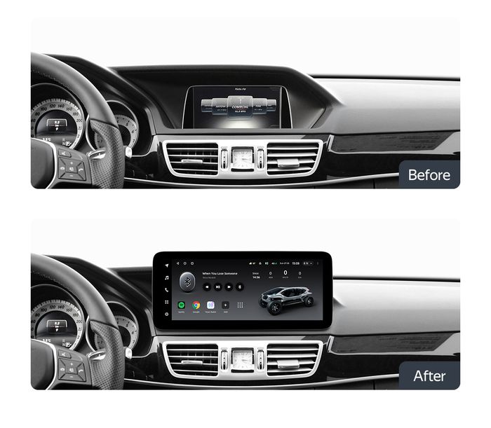 Магнитола для Mercedes-Benz E W212 седан левый руль 2015 NTG 5.0 - Teyes LUX ONE ROUND монитор 12.3" 2K QLED на Android 10, CarPlay, 4G SIM-слот
