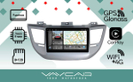 Магнитола для Hyundai Tucson 2016-2018 (рамка серебро) - Vaycar VA23-0546-2K на Android 13, 8-ядер, 2K QLED, ТОП процессор, CarPlay,4G SIM-слот