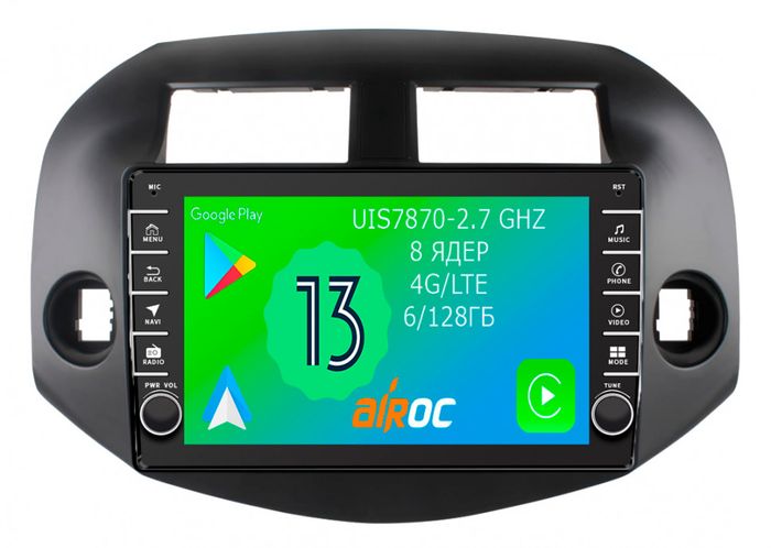 Магнитола для Toyota RAV4 3 2005-2012, Vanguard - Airoc AB-1120 (кнопки и крутилки), Android 13, Быстрая, SIM-слот, CarPlay