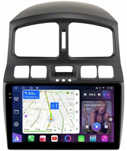 Магнитола для Hyundai Santa Fe 2000-2013 - FarCar BM3048M монитор 9.5" QLED на Android 14, TS10, 4+32Гб, CarPlay, 4G SIM-слот