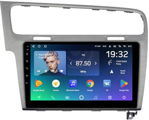 Магнитола для Volkswagen Golf 7 2012-2020 (рамка серебро) - Teyes CC2 PLUS монитор 10" QLED на Android 10, ТОП процессор, 4Гб+64Гб, 4G SIM-слот
