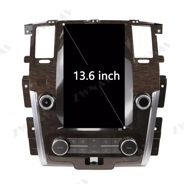 Магнитола для Nissan Patrol Y62, Infiniti QX56/QX80 2010-2019 (поддержка Bose, 360 и мониторов) - Kuberg ZF-1808-Q6 вертикальный экран в стиле "Тесла" на Android 11, 8Гб+128Гб, CarPlay, 4G SIM-слот