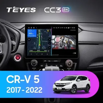 Магнитола для Honda CR-V 5 2018-2022 (рамка под 9") - Teyes LUX ONE ROUND монитор 12.3" 2K QLED на Android 10, CarPlay, 4G SIM-слот