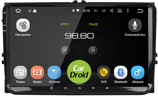 Магнитола для Volkswagen T5, T6, Tiguan, Passat, Polo, Jetta, Amarok, Golf и др., Skoda Fabia, Rapid - Airok RD-3721D на Android 10, 4ГБ-64ГБ