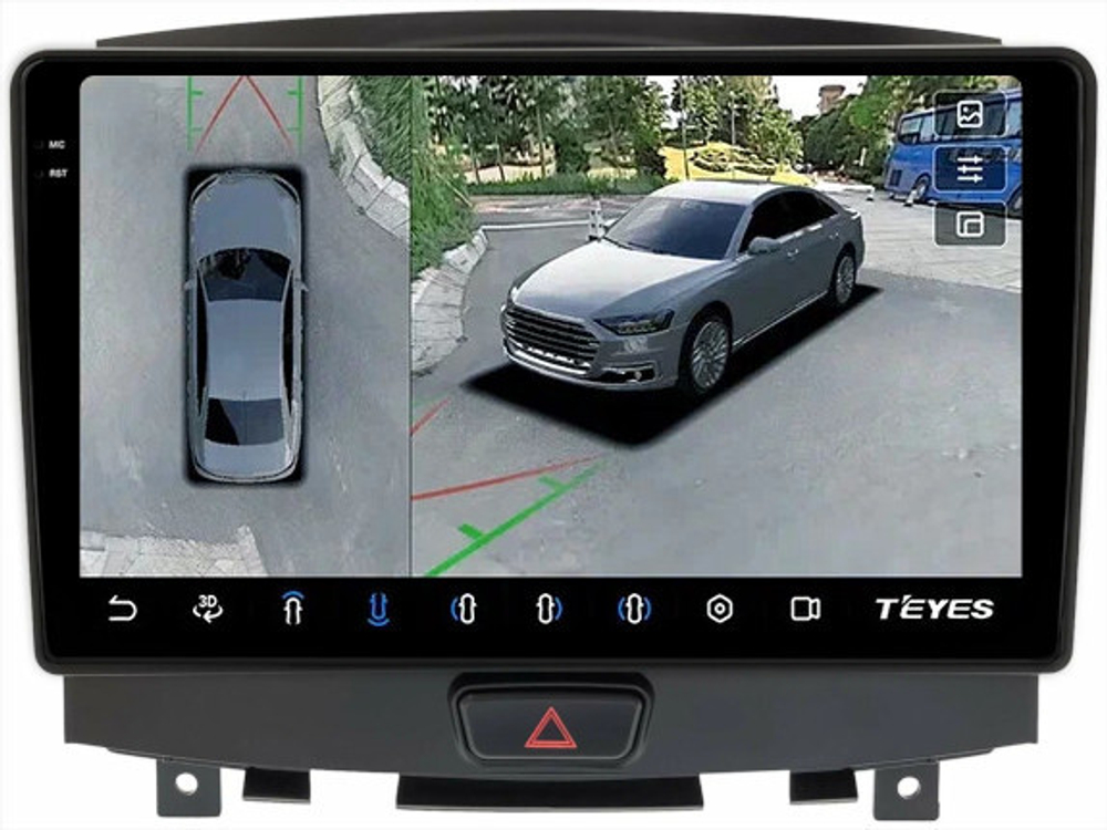 Магнитола для Infiniti EX25, EX37, QX50 2010-2017 - Teyes CC3-2K-360 монитор 9.5" 2K QLED на Android 10, 6Гб+128Гб, CarPlay, 4G SIM-слот, 4 камеры в комплекте