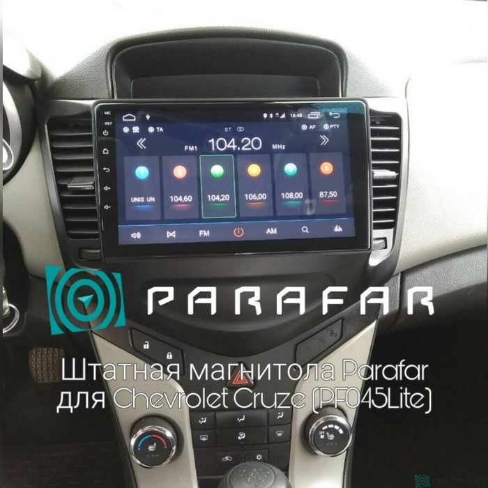 Магнитола для Chevrolet Cruze 2009-2012 - Parafar PF045FHD на Android 13, CarPlay, 4G SIM-слот