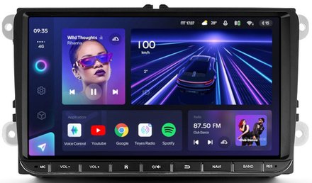 Магнитола для Volkswagen T5, T6, Tiguan, Passat, Polo, Jetta, Amarok, Golf и др., Skoda Octavia, Fabia, Rapid - Teyes CC3-VW на Android 10, QLED, ТОП процессор, CarPlay, 4G SIM-слот