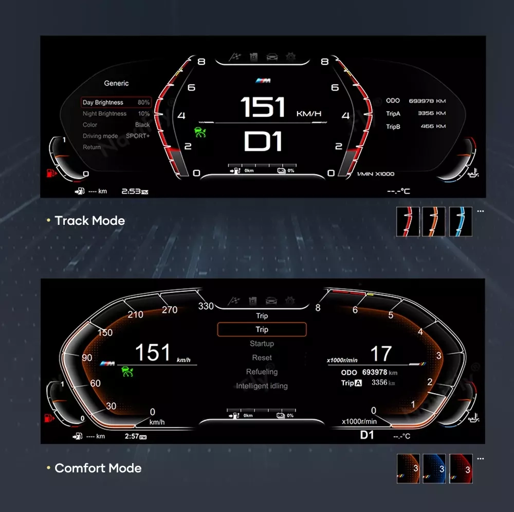 Электронная панель приборов BMW X5 F15, X6 F16 2014-2019 - RDL-1261 с LCD / ЖК 12.3" экраном QLED