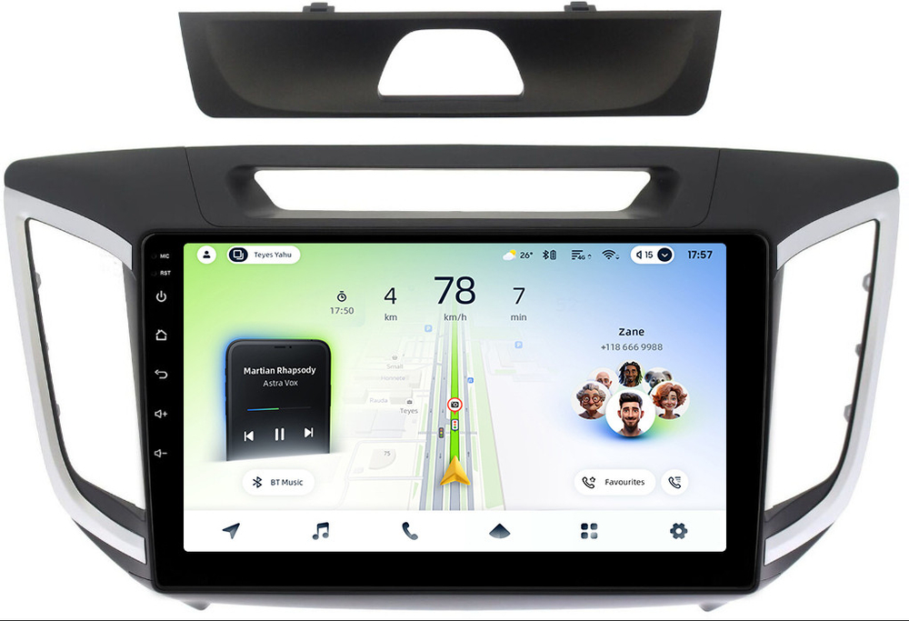 Магнитола для Hyundai Creta 1 2016-2021 - Teyes CC4L монитор 10" IPS на Android 14, Snapdragon 662, CarPlay, 4G SIM-слот